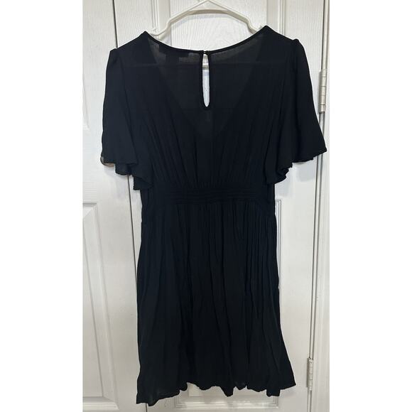 Flying Tomato Black Embroidered Midi Dress Size Large Boho - Picture 2 of 7